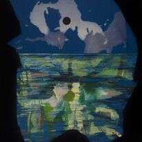 ירח, מתן בן־טולילה, שמן על בד, 2018. מתוך תערוכת "ירח"  בגלריית שכטר, תל אביב