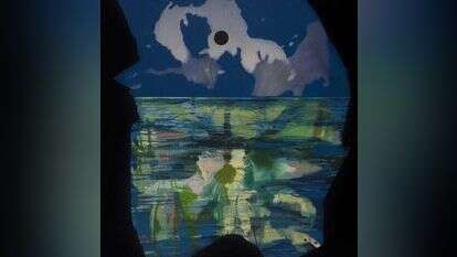 ירח, מתן בן־טולילה, שמן על בד, 2018. מתוך תערוכת "ירח"  בגלריית שכטר, תל אביב