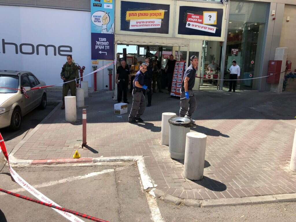 זירת הפיגוע בצומת הגוש. | עמיחי גבאי/TPS