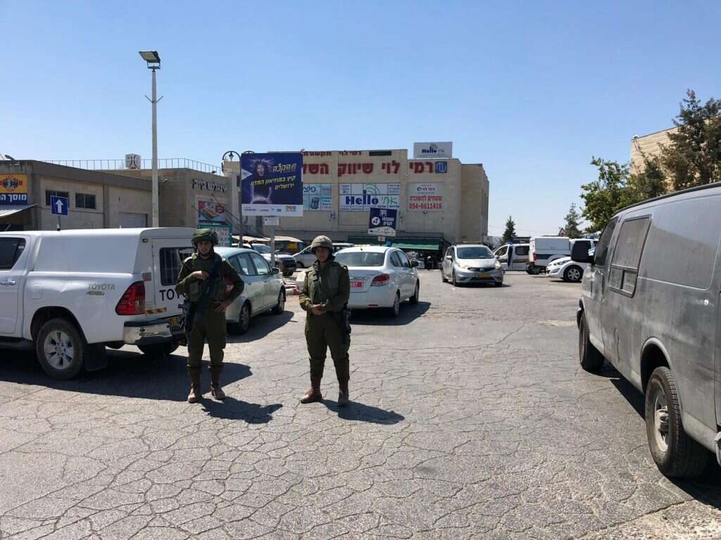 זירת הפיגוע בצומת הגוש. | עמיחי גבאי/TPS