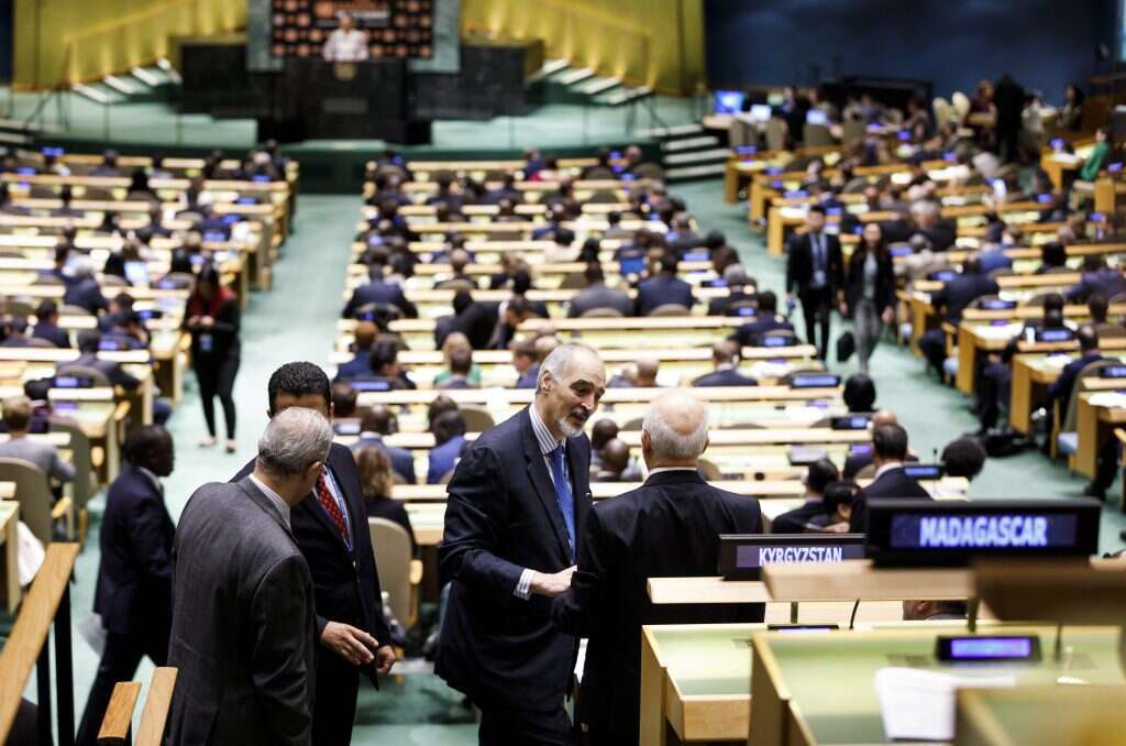 הנציגים האיראנים באולם העצרת הכללית. | EPA