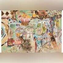 "מגילות נסתרות", מאירה אוהד דורי, שמן על בד, 2018 . מתוך תערוכת "מגילות נסתרות" המתקיימת בימים אלו במוזיאון הצייר משה קסטל