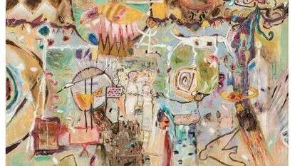 "מגילות נסתרות", מאירה אוהד דורי, שמן על בד, 2018 . מתוך תערוכת "מגילות נסתרות" המתקיימת בימים אלו במוזיאון הצייר משה קסטל