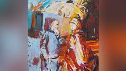 זוג עם מטרייה, הרב אילון תדהר אזולאי, שמן על בד, 2017 זוג עם מטרייה, הרב אילון תדהר אזולאי, שמן על בד, 2017