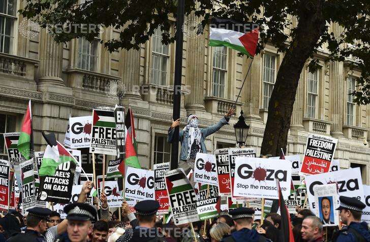 הפגנה אנטי־ישראלית בלונדון. | רויטרס