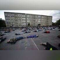 מיצג לשחזור ההשתלטות על האוניברסיטה הלאומית של מקסיקו סיטי. | AFP