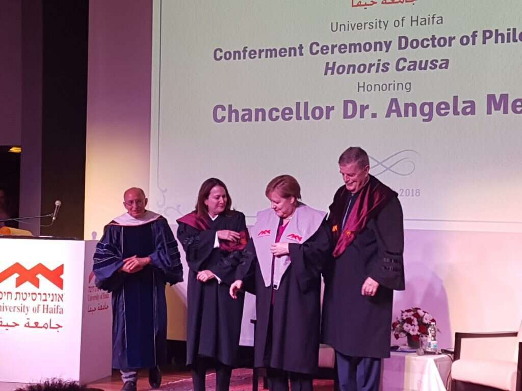 מרקל מקבלת תואר ד"ר לשם כבוד מטעם אוניברסיטת חיפה. | שירית אביטן כהן