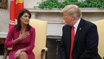 שגרירת ארה"ב באו"ם ניקי היילי מתפטרת מתפקידה. | AFP שגרירת ארה"ב באו"ם ניקי היילי מתפטרת מתפקידה. | AFP