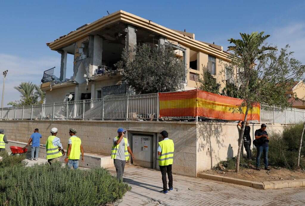 הבית שנפגע מנפילת רקטה בבאר שבע. | AFP