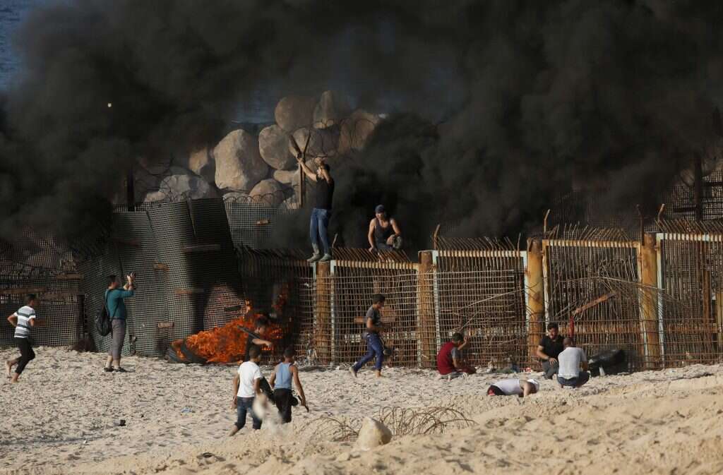 ההתפרעויות על הגדר בעזה. | AFP
