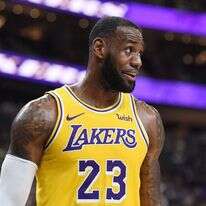 לברון ג'יימס במדים החדשים. | AFP