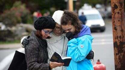 זירת הירי האנטישמי בפנסילבניה. | AFP