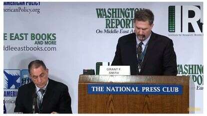 גדעון לוי עם גרנט פ' סמית, מנכ"ל IRMEP. מתוך יוטיוב