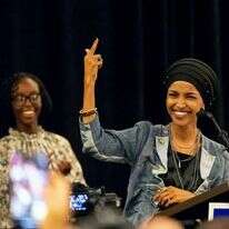 אילהאן עומאר, חברת בית הנבחרים מטעם מדינת מינסוטה ומהגרת סומלית | AFP