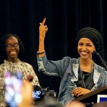 אילהאן עומאר, חברת בית הנבחרים מטעם מדינת מינסוטה ומהגרת סומלית | AFP