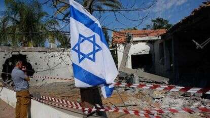 בית בעוטף עזה שספג פגיעה ישירה של רקטה. | AFP