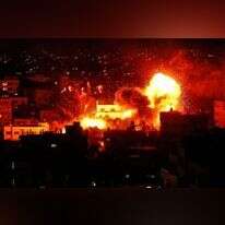 הפצצת צה"ל ופגיעה בתחנת הטלוויזיה אל-אקצה. | AFP