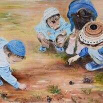 לאה וינשטיין, סקרנות, שמן על בד, 2018. מתוך התערוכה "כמהה לרגע" בגלריה אורייתא בהושעיה