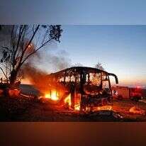 האוטובוס הישראלי שנפגע מירי קורנט. | AFP