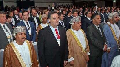 השר כץ בוועידת התחבורה בעומאן, בשבוע שעבר. | AFP