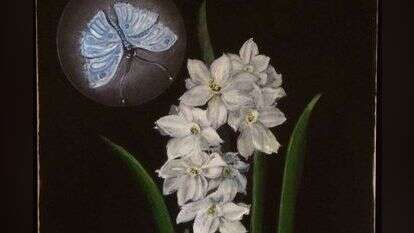 מיה זר, נרקיס 2, שמן על עץ מצופה לכה, 2018. | באדיבות גלריה רוטשילד לאמנות, תל אביב