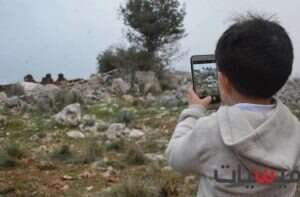 ילדים לבנונים בסמוך לעבודות  בגבול לבנון