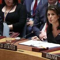 היילי בנאומה בפני מועצת הביטחון. | רויטרס