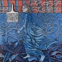 כל יוקרתה המפוקפקת של האימהות מושלכת בספר על העמידה בהבטחה הפרועה לילדים. "גלגול", אקריליק על קנווס, מרלן איסמלון, 2011