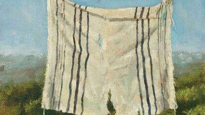 אילן ברוך, "טלית על חבל", שמן על בד, 2007