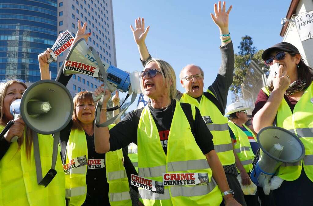 מחאת האפודים הצהובים בארץ. | AFP