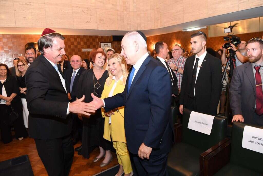 נתניהו ובולסונארו בבית הכנסת. | אבי אוחיון, לע"מ נתניהו ובולסונארו בבית הכנסת. | אבי אוחיון, לע"מ