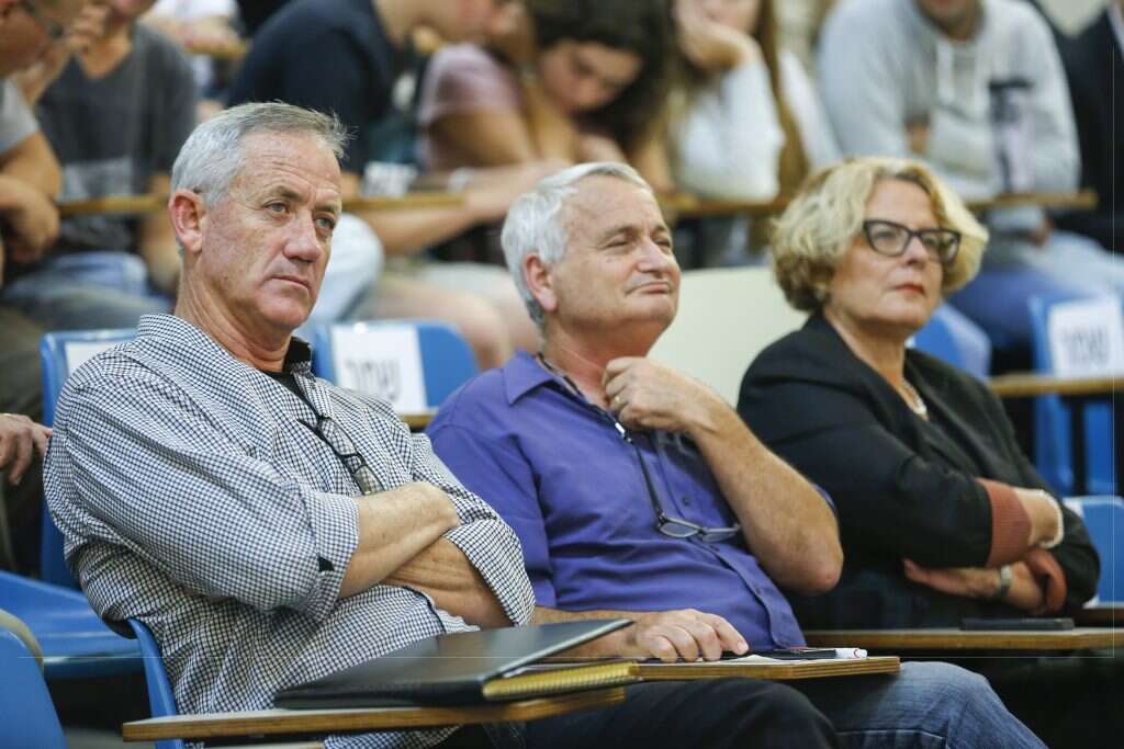 גנץ ושוסטר בכנס במכללת ספיר, 2015 | יהודה פרץ