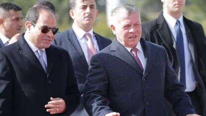 המלך עבדאללה ונשיא מצרים א-סיסי בירדן. | EPA