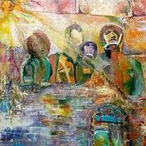 צה"ל שחרר במלחמת ששת הימים את העיר העתיקה מסיבות ערכיות ולא בטחוניות. "ירושלים", בתיה בומביגר, שמן על בד, 2016