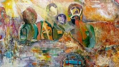 צה"ל שחרר במלחמת ששת הימים את העיר העתיקה מסיבות ערכיות ולא בטחוניות. "ירושלים", בתיה בומביגר, שמן על בד, 2016