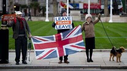 תומכי הברקזיט בבריטניה. | EPA תומכי הברקזיט בבריטניה. | EPA