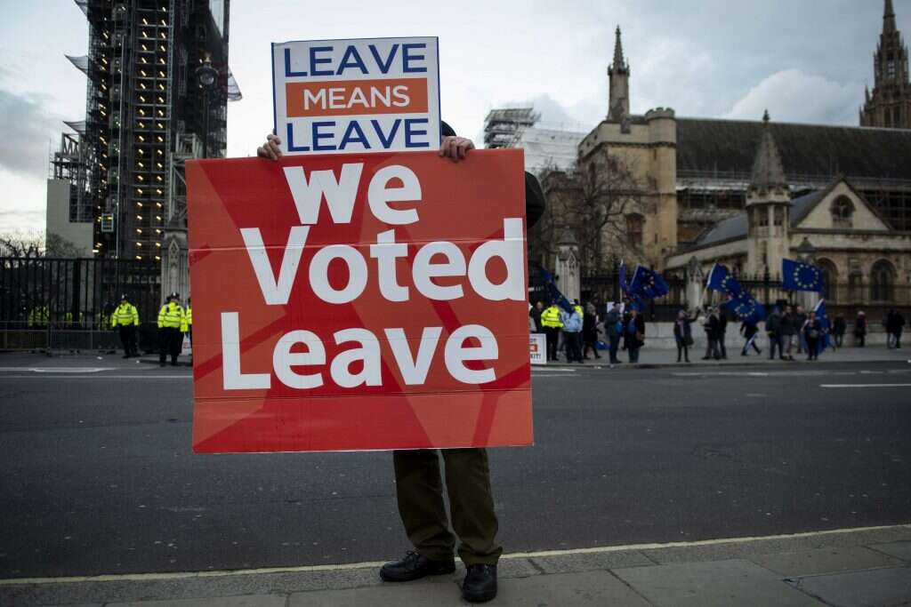תומכי הברקזיט בבריטניה. | EPA תומכי הברקזיט בבריטניה. | EPA