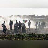 התפרעויות על הגדר ברצועה. | AFP