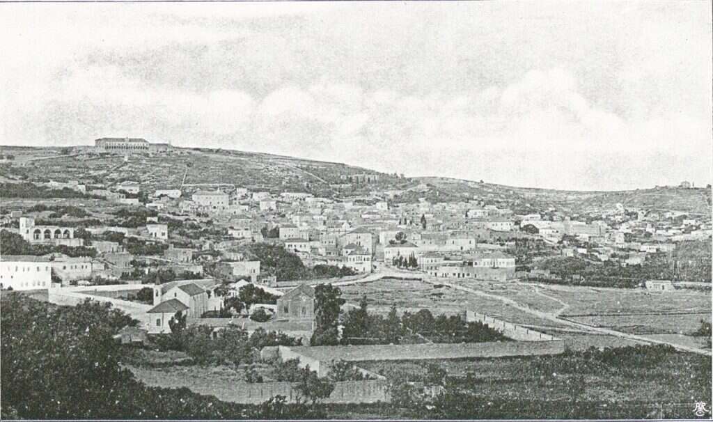 נצרת בתחילת המאה ה-20. | מתוך דו"ח מונסיל 1908 War Office, General Staff, Military Reconnaissance of Syria from the Coast Eastward