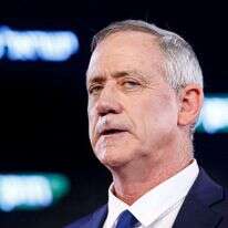 גנץ בנאום הבכורה. | AFP