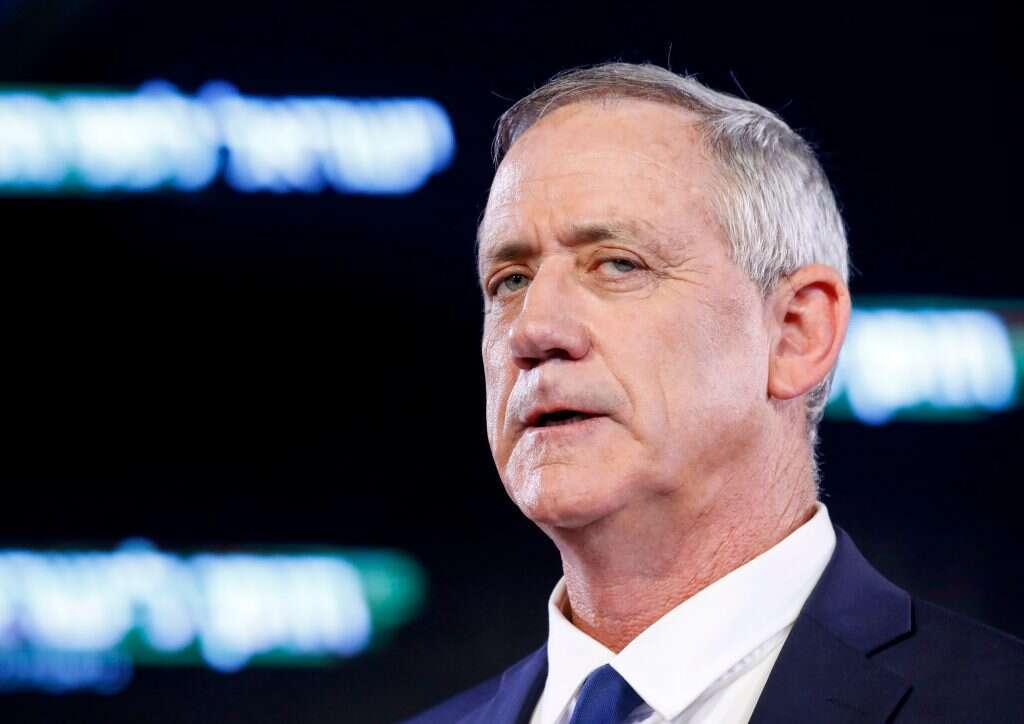 גנץ בנאום הבכורה. | AFP