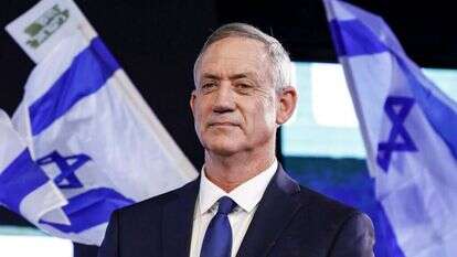 גנץ בנאום הבכורה. | AFP