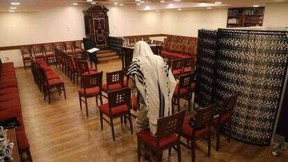 היכל התפילה שעוצב על ידי דוד קאסוטו. | יצחק הררי, ארכיון הכנסת