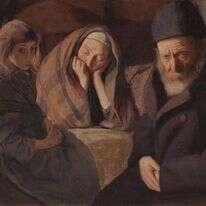 מאוריצי מניקובסקי, משפחת פליטים יהודים, 1915. | באדיבות המשכן לאמנות עין חרוד מאוריצי מניקובסקי, משפחת פליטים יהודים, 1915. | באדיבות המשכן לאמנות עין חרוד