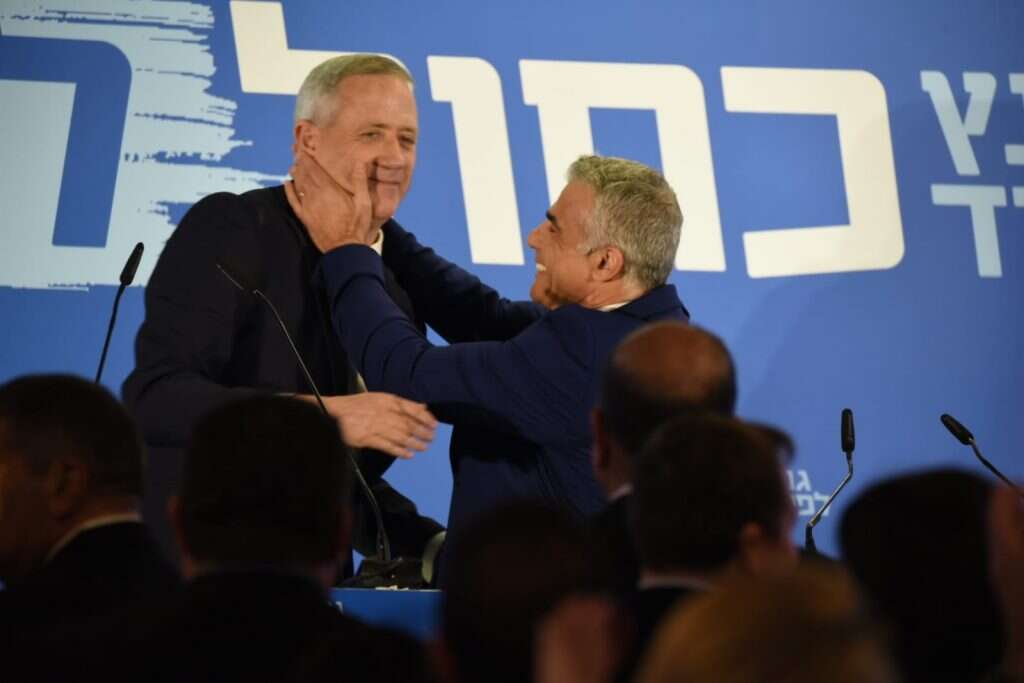 גנץ ולפיד בגני התערוכה. | קובי ריכטר/TPS