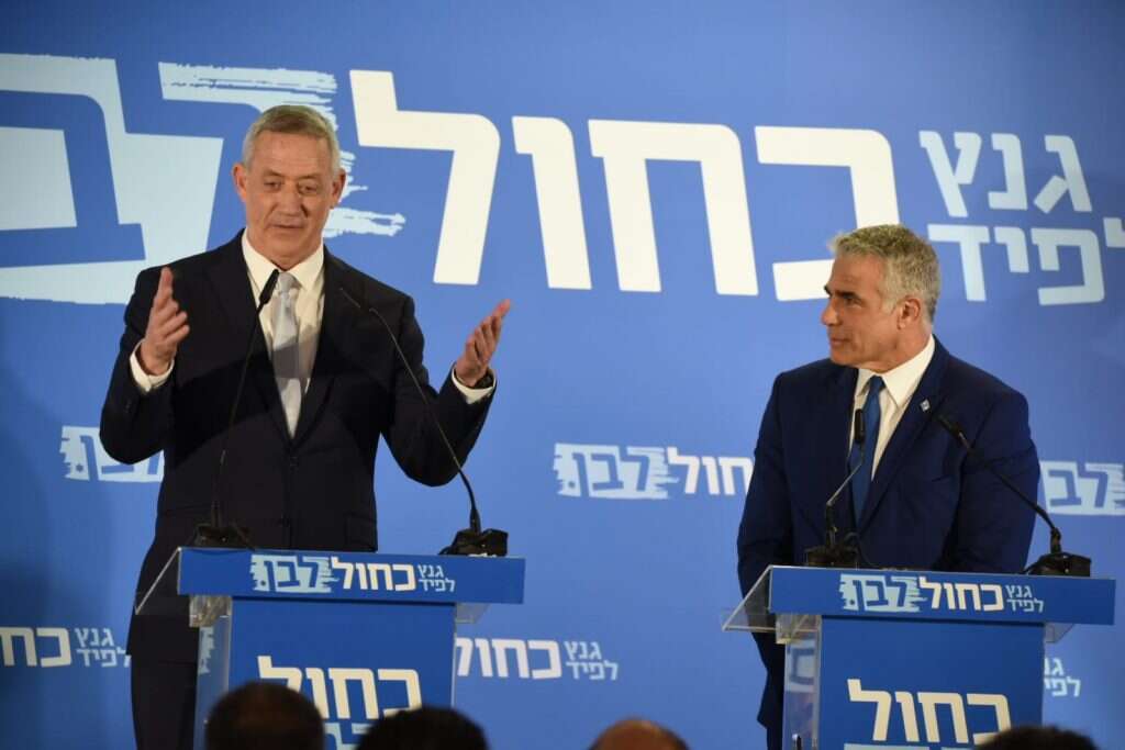 גנץ ולפיד בגני התערוכה. | קובי ריכטר/TPS