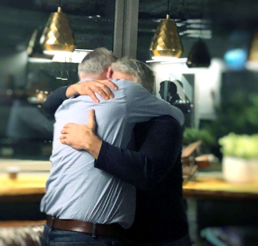 לפיד וגנץ לאחר חתימת הסכם האיחוד לפיד וגנץ לאחר חתימת הסכם האיחוד