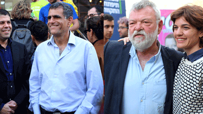 מימין לשמאל: זנדברג, גילאון, רז ואופנהיימר. | אבישג שאר־ישוב