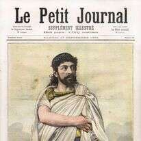 "אספריל מוליך את גיבורו בדרכו של הגיבור הטרגי הנצחי, המלך אדיפוס". שחקן צרפתי מגלם את אדיפוס, 1892. מתוך כתב העת לה־פטיט. | גטי אימג'ס