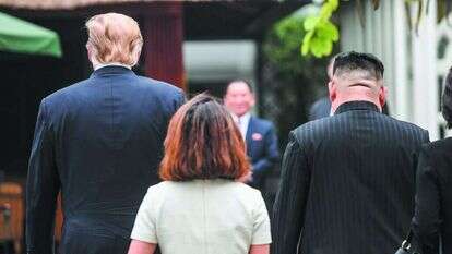 קים וטראמפ בהאנוי. | AFP